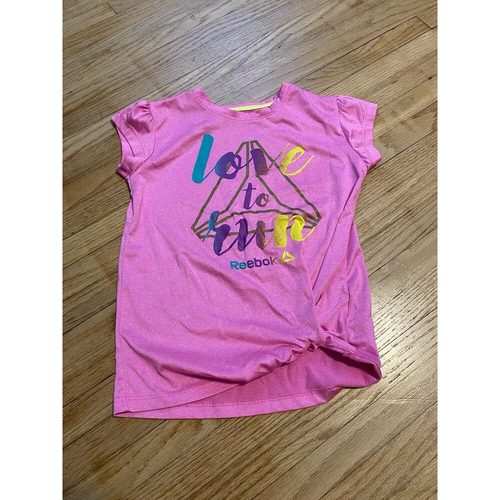 Reebok Girl 6 Love To Run Short Sleeve T-shirt Pink